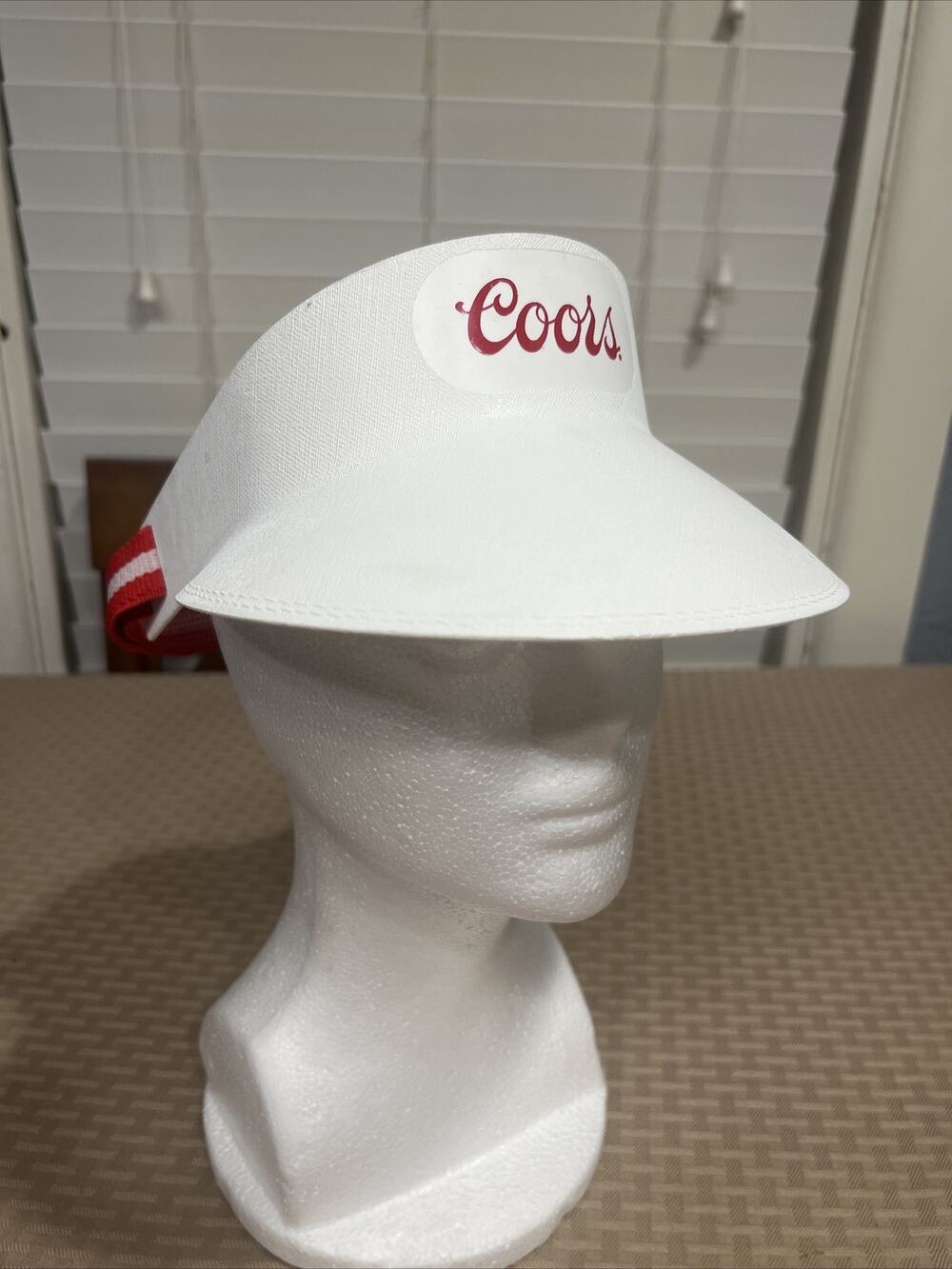 Vintage COORS Sun Visor Plastic‎ W/ Red Strap Designer plastics